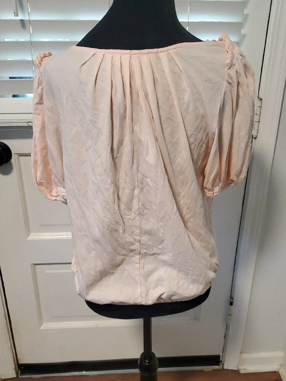 LOFT Light Pink Gathered Peasant Blouse